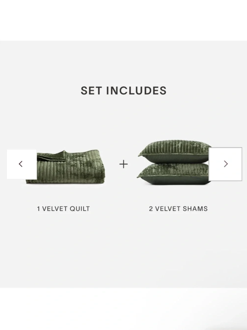 Sunday Citizen Olive Leaf Velvet & Bamboo Queen Quilt & 2 STD Shams Set.